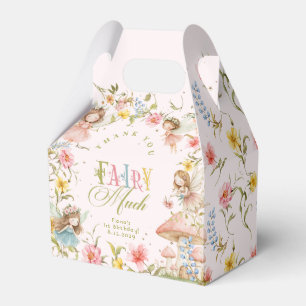 Fairy First Birthday Enchanted Garden Thank you Favor Boxes