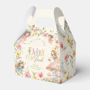 Fairy First Birthday Enchanted Garden Thank you Favor Boxes