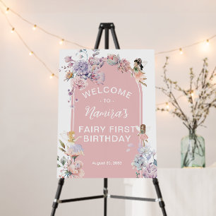 Fairy First Birthday Enchanted Garden Welcome Sign
