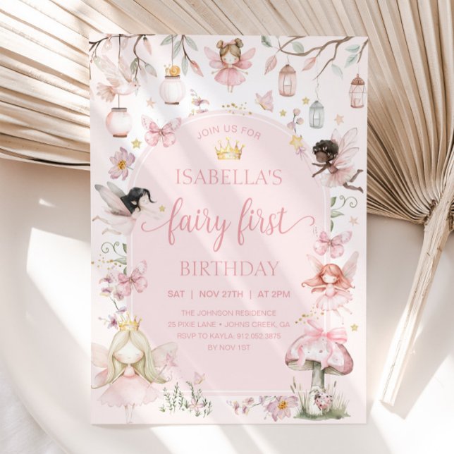 FAIRY FIRST BIRTHDAY Fairy Garden Birthday Party Invitation (Creator Uploaded)