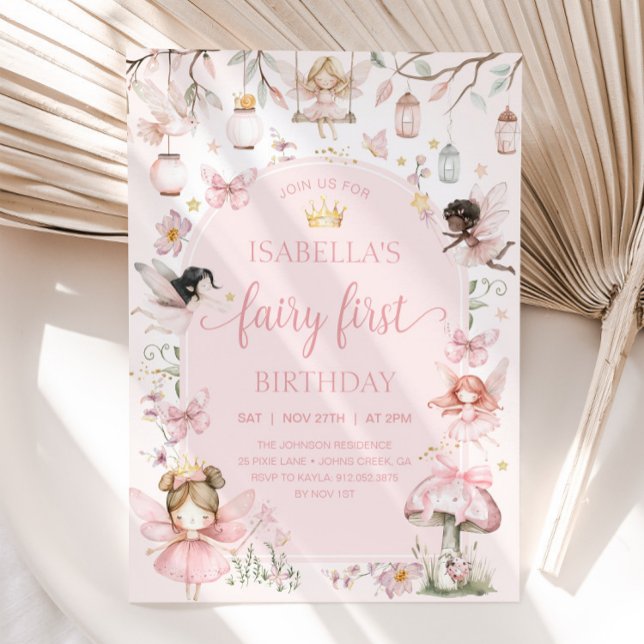 FAIRY FIRST BIRTHDAY Fairy Garden Birthday Party Invitation (Creator Uploaded)