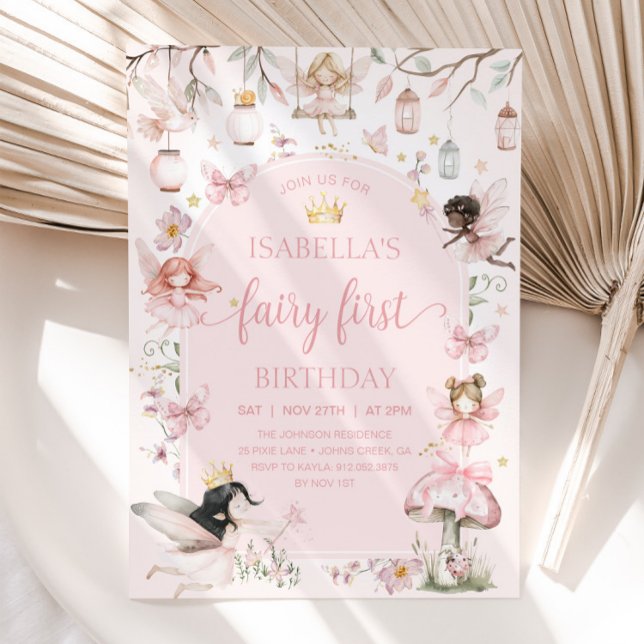 FAIRY FIRST BIRTHDAY Fairy Garden Birthday Party Invitation (Creator Uploaded)