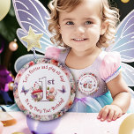 Fairy First Birthday Fairycore Birthday Girl Button<br><div class="desc">Celebrate your little one's special day with our charming Fairy First Birthday Button. Featuring the playful phrase "Let's flutter and play all day, It's my fairy first birthday!" this button showcases the whimsical floral mushroom number "1st" design in the center, surrounded by delicate butterflies. The enchanting watercolor floral texture background...</div>