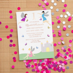 Fairy First Birthday Foil Invitation