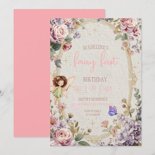 Fairy First Birthday Forest Watercolor Mushroom 