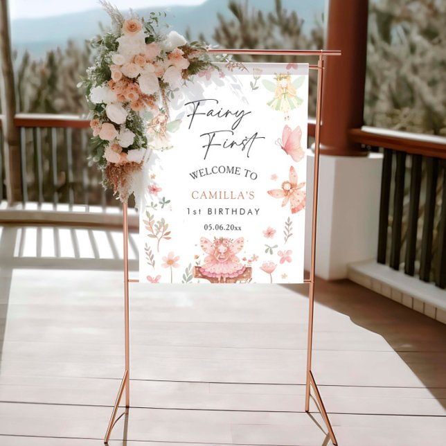 Fairy First Birthday Girl 1st Birthday Party Foam Board (Creator Uploaded)