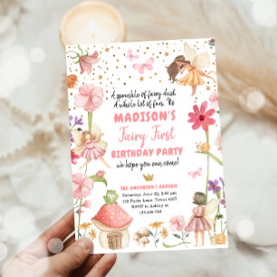 Fairy First Birthday Girl 1st Fairy Forest Magical Invitation