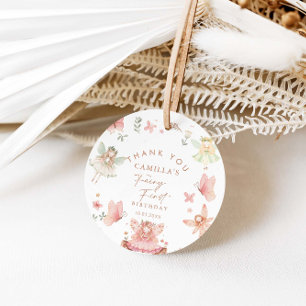 Fairy First Birthday Girl Favor Tags