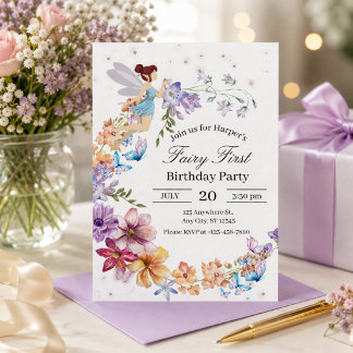 Fairy First Birthday Invitation