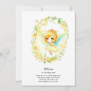 Fairy First Birthday Invitation
