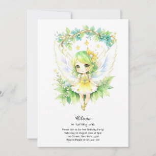 Fairy First Birthday Invitation