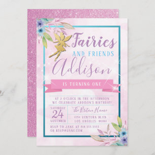 Fairy First Birthday Invitation