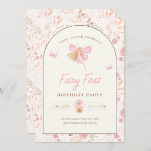 Fairy First Birthday Invitation, Garden birthday Invitation