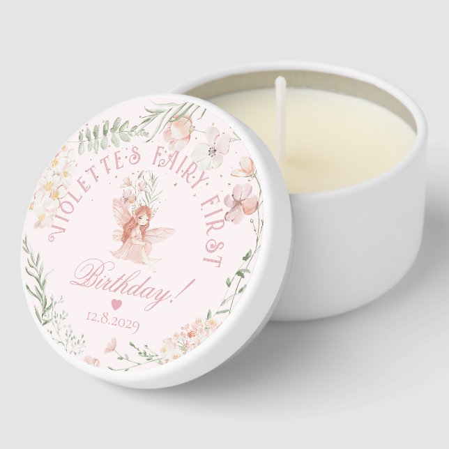 Fairy First Birthday Magical Enchanted Garden Mini Candle Favors (Corner)