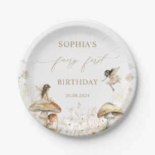 Fairy First Birthday Party Boho Paper Plates