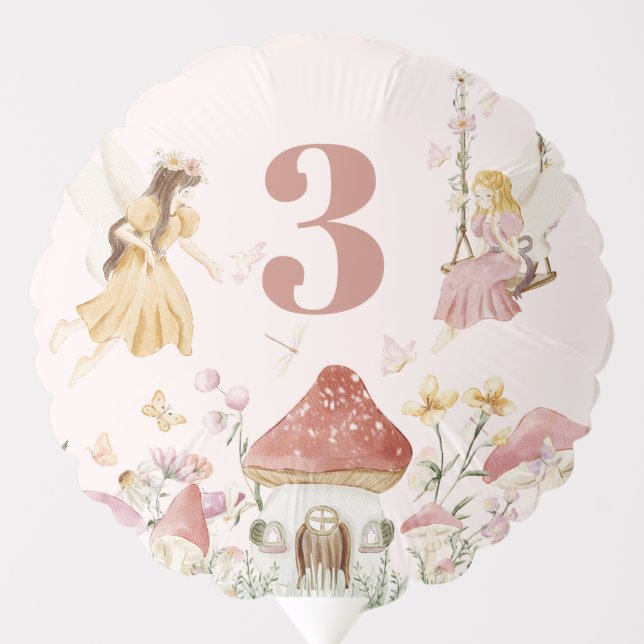 Fairy First Birthday Party Decor Favor Balloon (Front)
