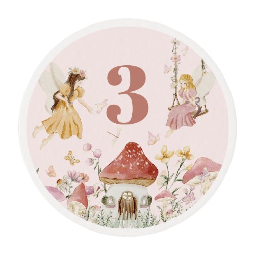 Fairy First Birthday Party Decor Favor Edible Frosting Rounds