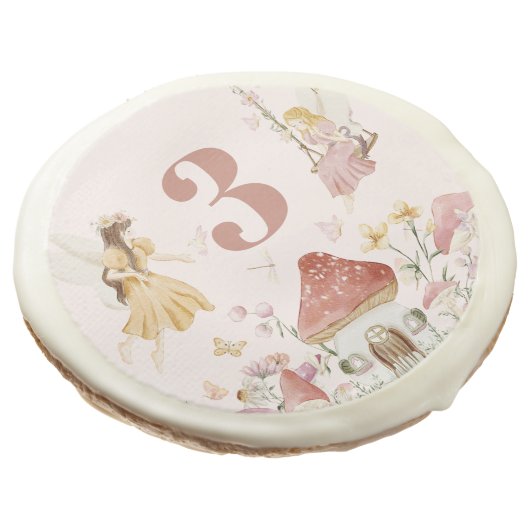 Fairy First Birthday Party Decor Favor Sugar Cookie (Angled)