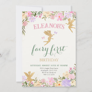 Fairy First Birthday Party Fairies Invitation
