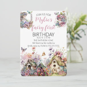 Fairy First Birthday Party Invitation