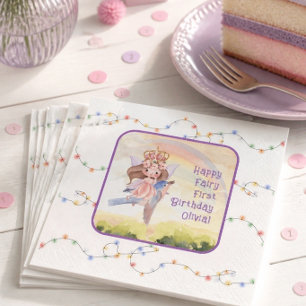 Fairy First Birthday Party Napkins