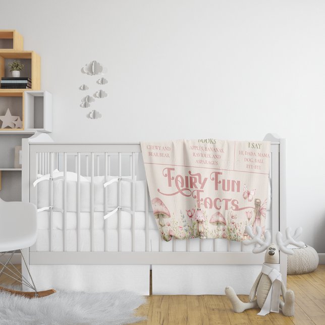 Fairy First Birthday Party Personalized Milestone Baby Blanket (Creator Uploaded)