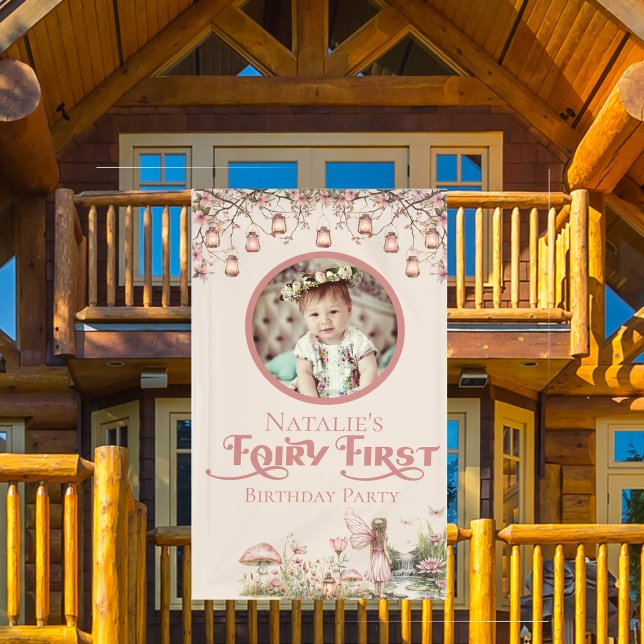 Fairy First Birthday Party Personalized Vinyl Banner (Creator Uploaded)