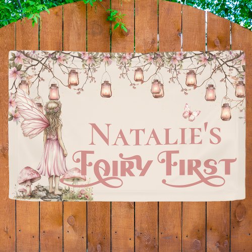 Fairy First Birthday Party Personalized Vinyl Banner