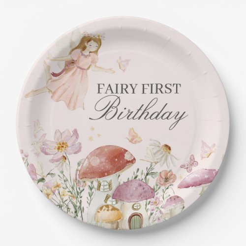 Fairy First Birthday Party Table Decor Paper Plates