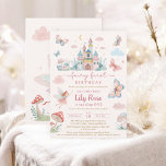 Fairy First Birthday Pink Whimsical Castle Kids Invitation<br><div class="desc">Create a magical celebration with this fairy first birthday invitation featuring a dreamy pastel castle, fluttering butterflies, cute mushrooms and a whimsical fairy. Designed in soft pink and watercolor tones, this enchanted woodland theme is perfect for a little girl’s birthday party. Customize the text for your special day and invite...</div>