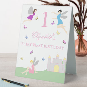 Fairy First Birthday Table Tent
