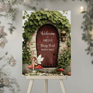 Fairy First Birthday Welcome Sign
