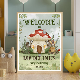 Fairy First Birthday Welcome Sign