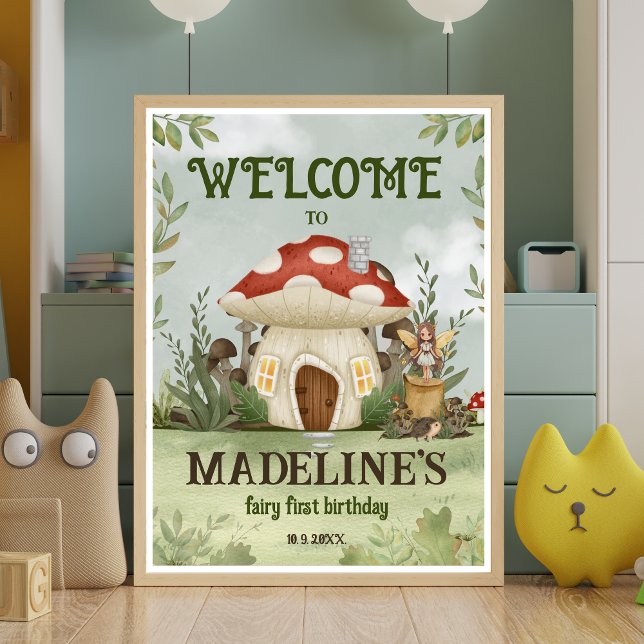 Fairy First Birthday Welcome Sign (Fairy First Birthday - Welcome sign)