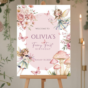 Fairy First Birthday Welcome Sign Fairy 1st Birthd