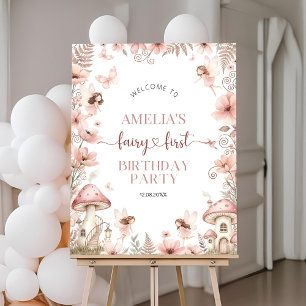 Fairy First Birthday Welcome Sign Magical Fairy 1