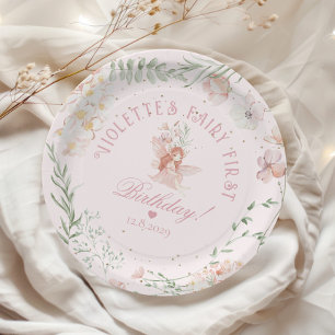 Fairy First Birthday Whimsical Enchanted Garden Paper Plates