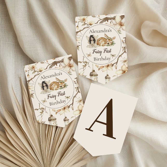 Fairy First Birthday Woodland Floral Bunting Flags (Creator Uploaded)