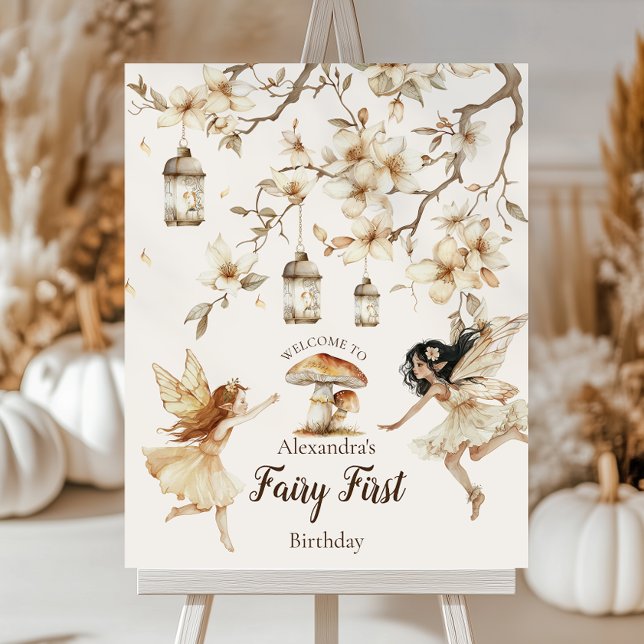 Fairy First Birthday Woodland Floral Foam Board (Creator Uploaded)