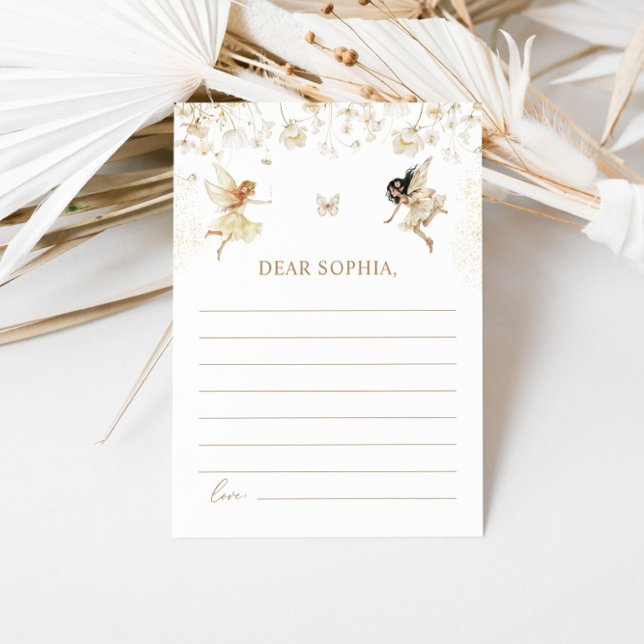 Fairy First Boho Birthday Party Time Capsule Note Card (Creator Uploaded)