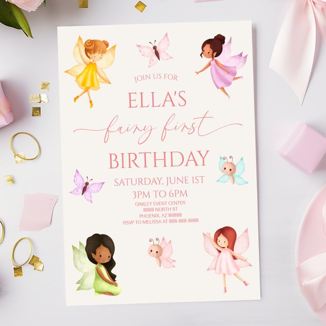 Fairy First Enchanted Fairies 1st Birthday Party Invitation (Creator Uploaded)