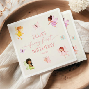 Fairy First Enchanted Fairies 1st Birthday Party Napkins