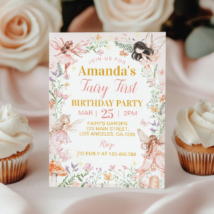 Fairy First Enchanted Forest Birthday Invitation