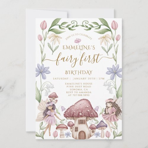 Fairy First Enchanted Forest Girl 1st Birthday