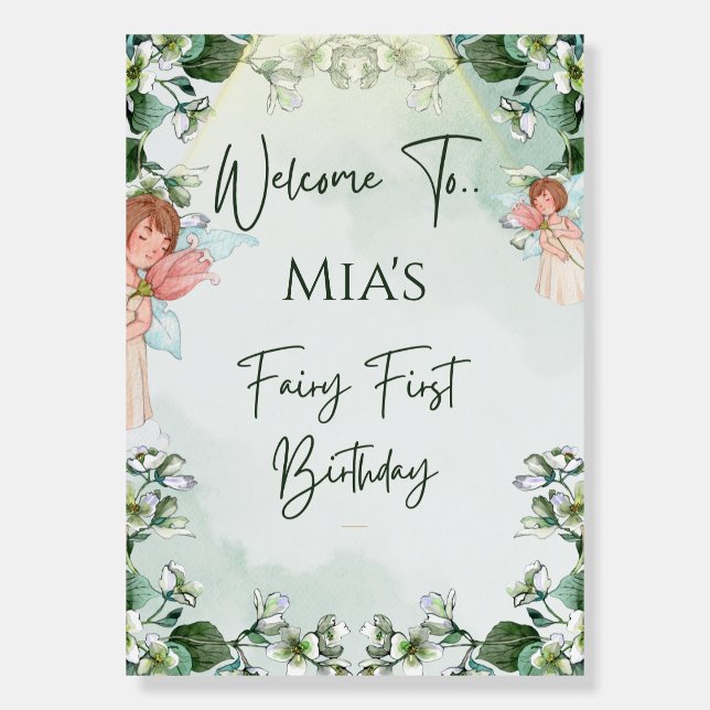 Fairy First Enchanted Woodland 1st Birthday  Foam Board (Front)