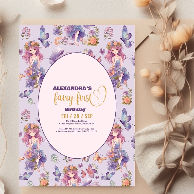 Fairy First Enchanted Woodland 1st Birthday Invitation (Creator Uploaded)