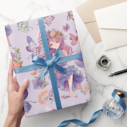 Fairy First Enchanted Woodland 1st Birthday Wrapping Paper