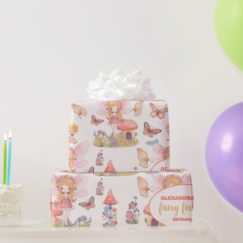 Fairy First Enchanted Woodland 1st Birthday Wrapping Paper