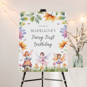 Fairy First Floral Garden 1st Birthday Welcome Foam Board