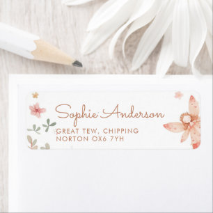 Fairy First Girl 1st Birthday Party Label